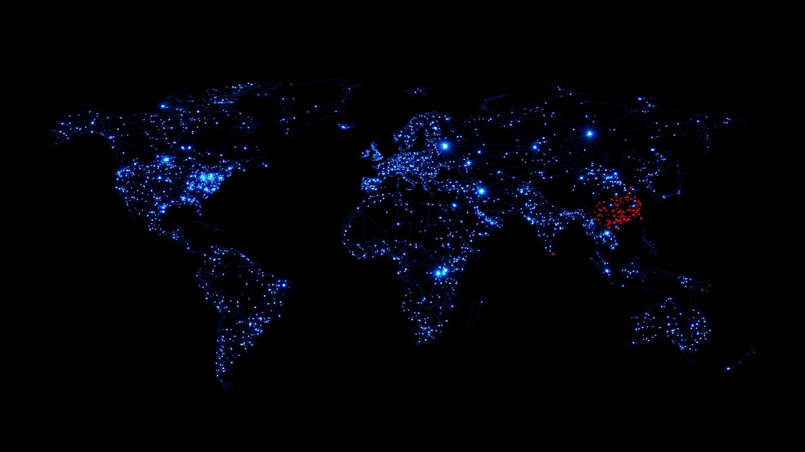 Illustration of a global talent network connecting continents
